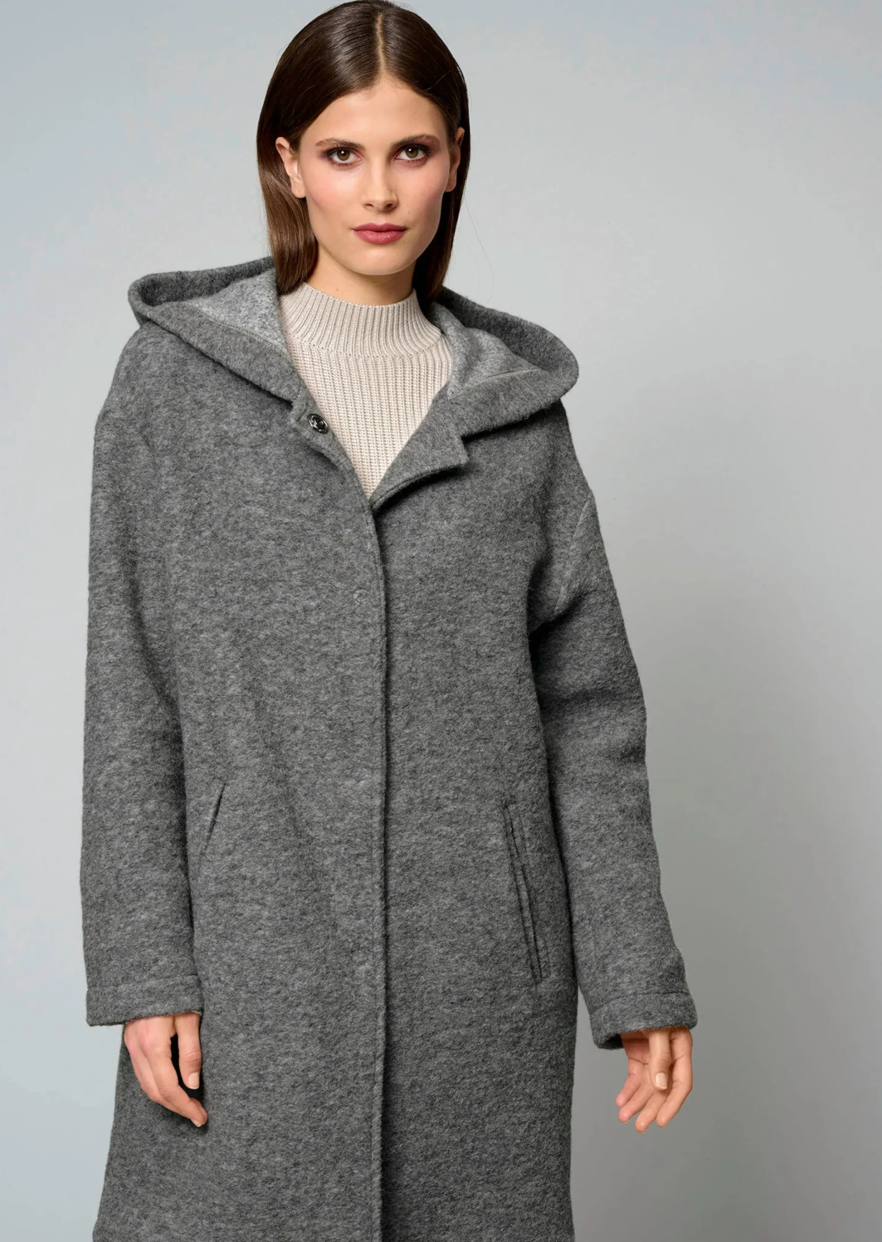 Kochwolljacke mit Kapuze