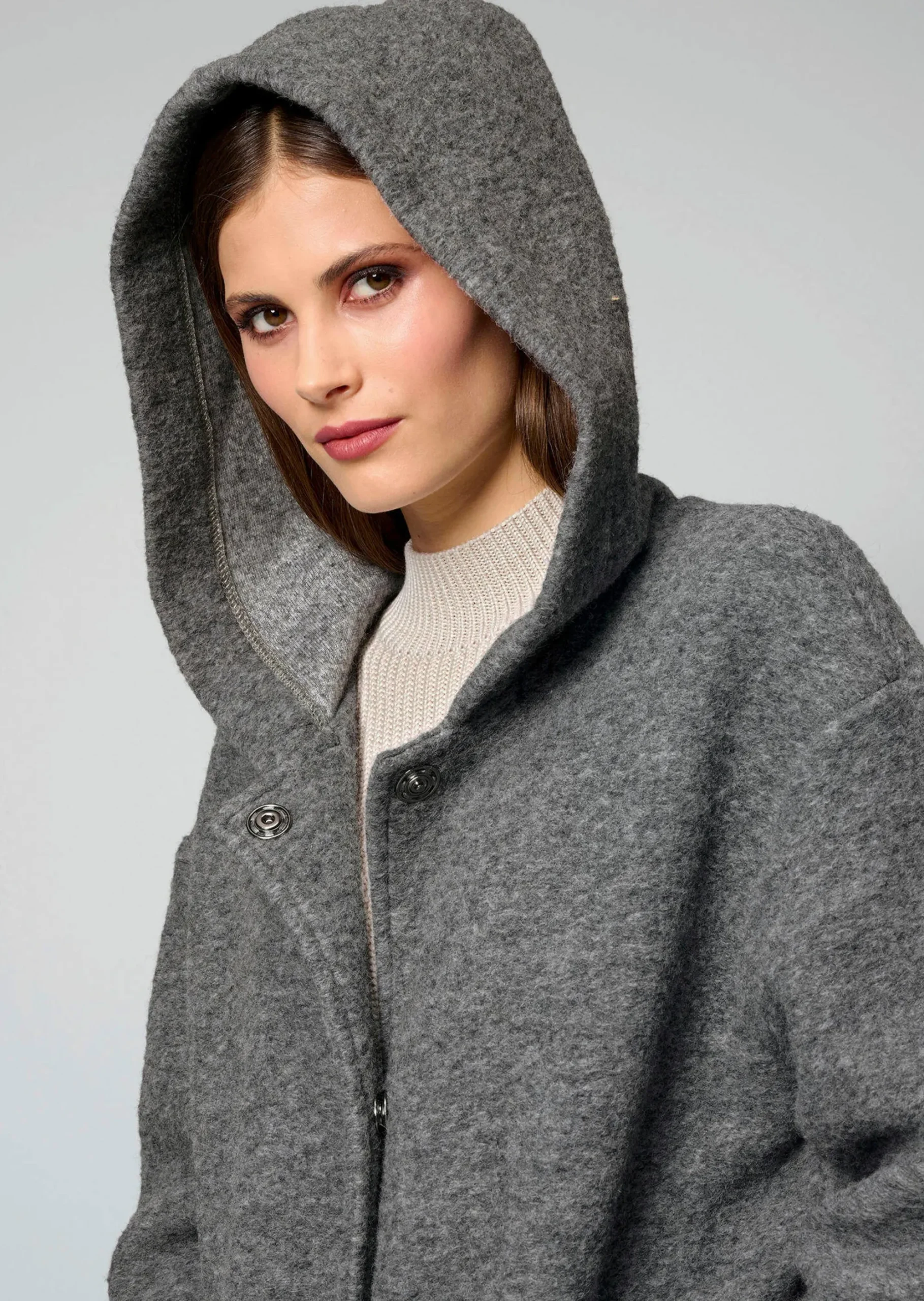 Kochwolljacke mit Kapuze