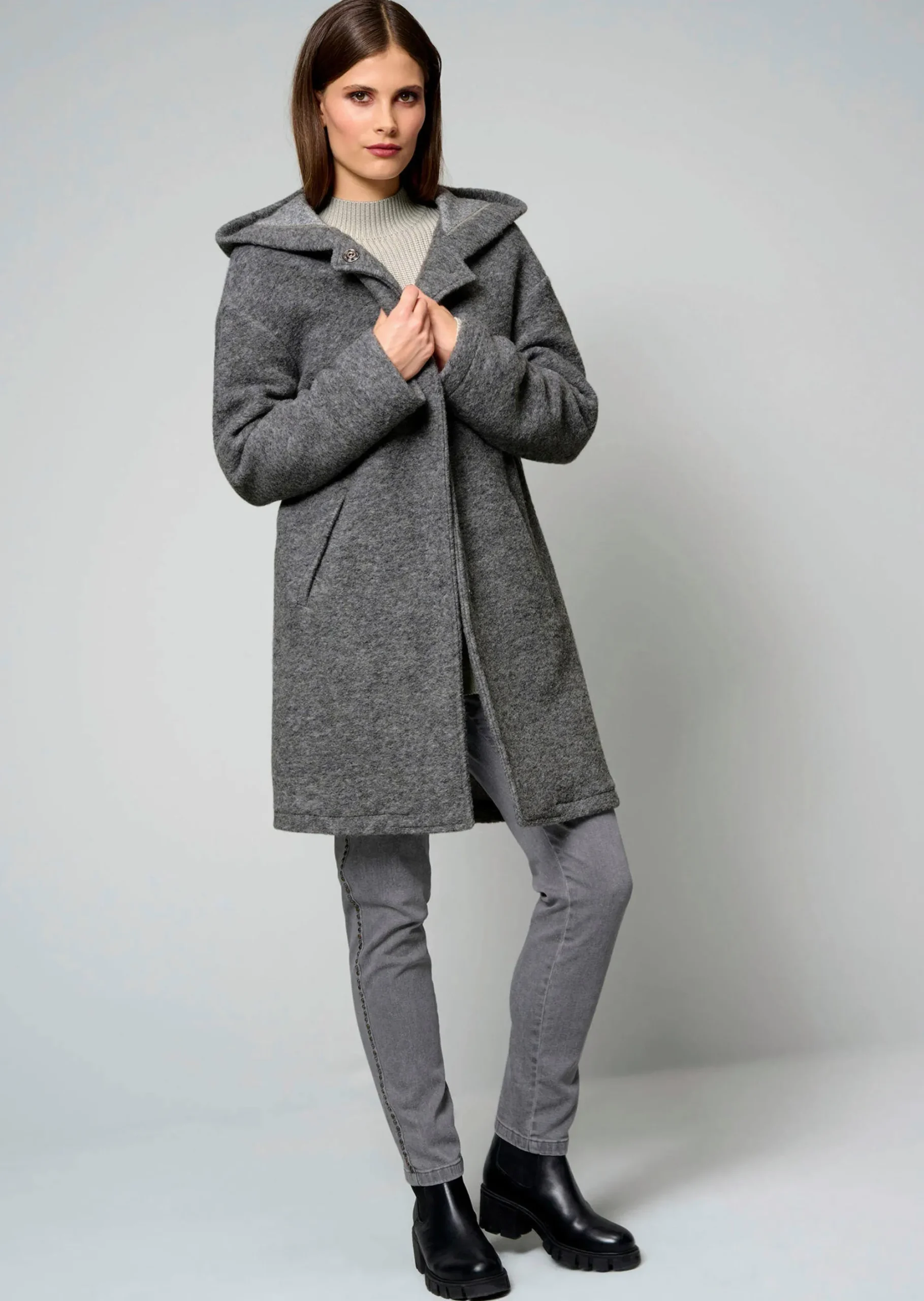 Kochwolljacke mit Kapuze