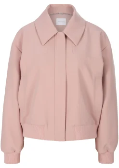 Kurz-Blouson mit Reißverschluss und Strickbündchen.