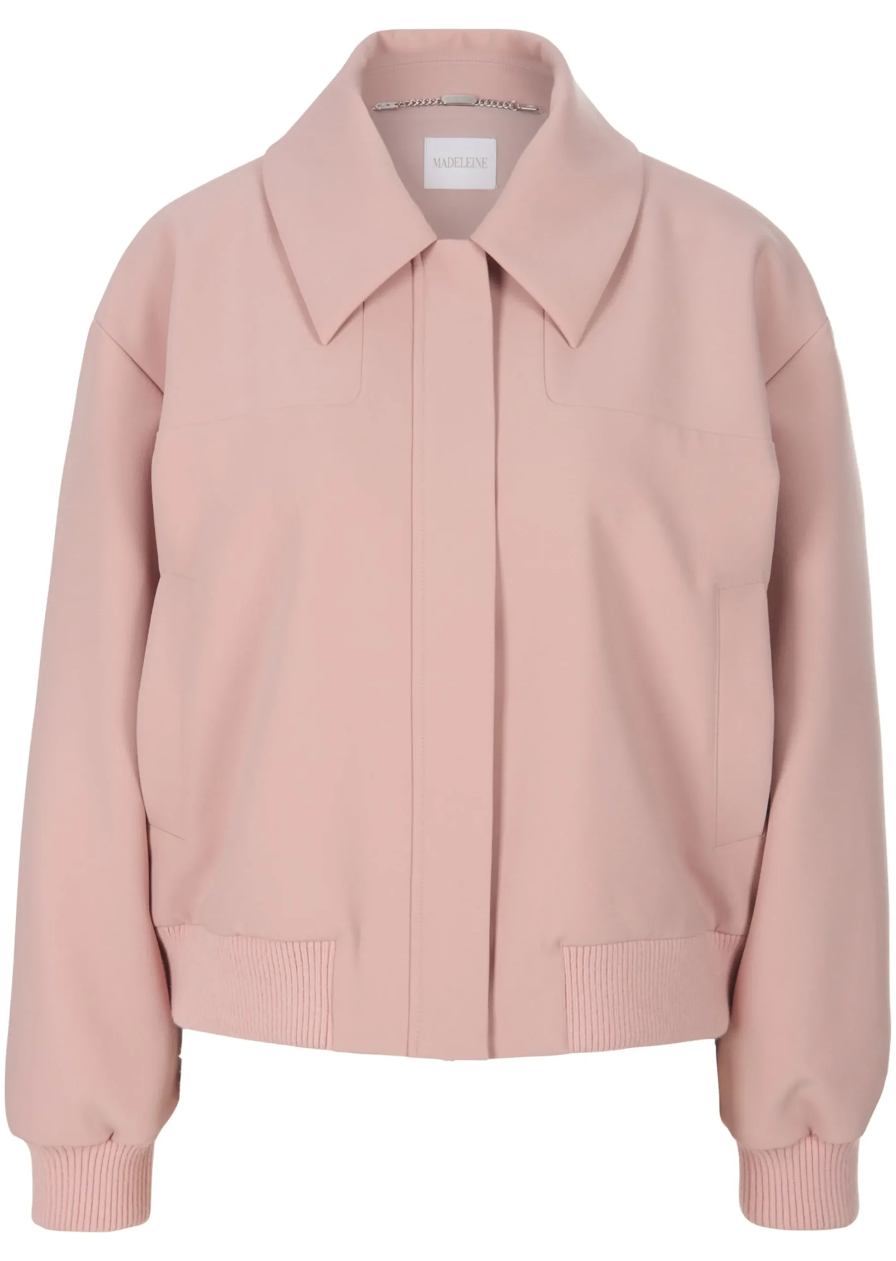 Kurz-Blouson mit Reißverschluss und Strickbündchen.