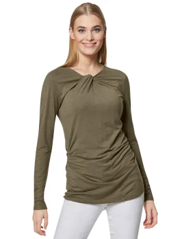 Langarm-Shirt mit Raff- und Knoten-Effekt