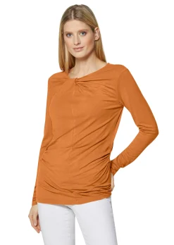 Langarm-Shirt mit Raff- und Knoten-Effekt