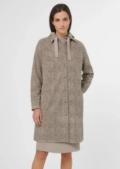 Lange Hemdjacke mit Glencheck-Karo