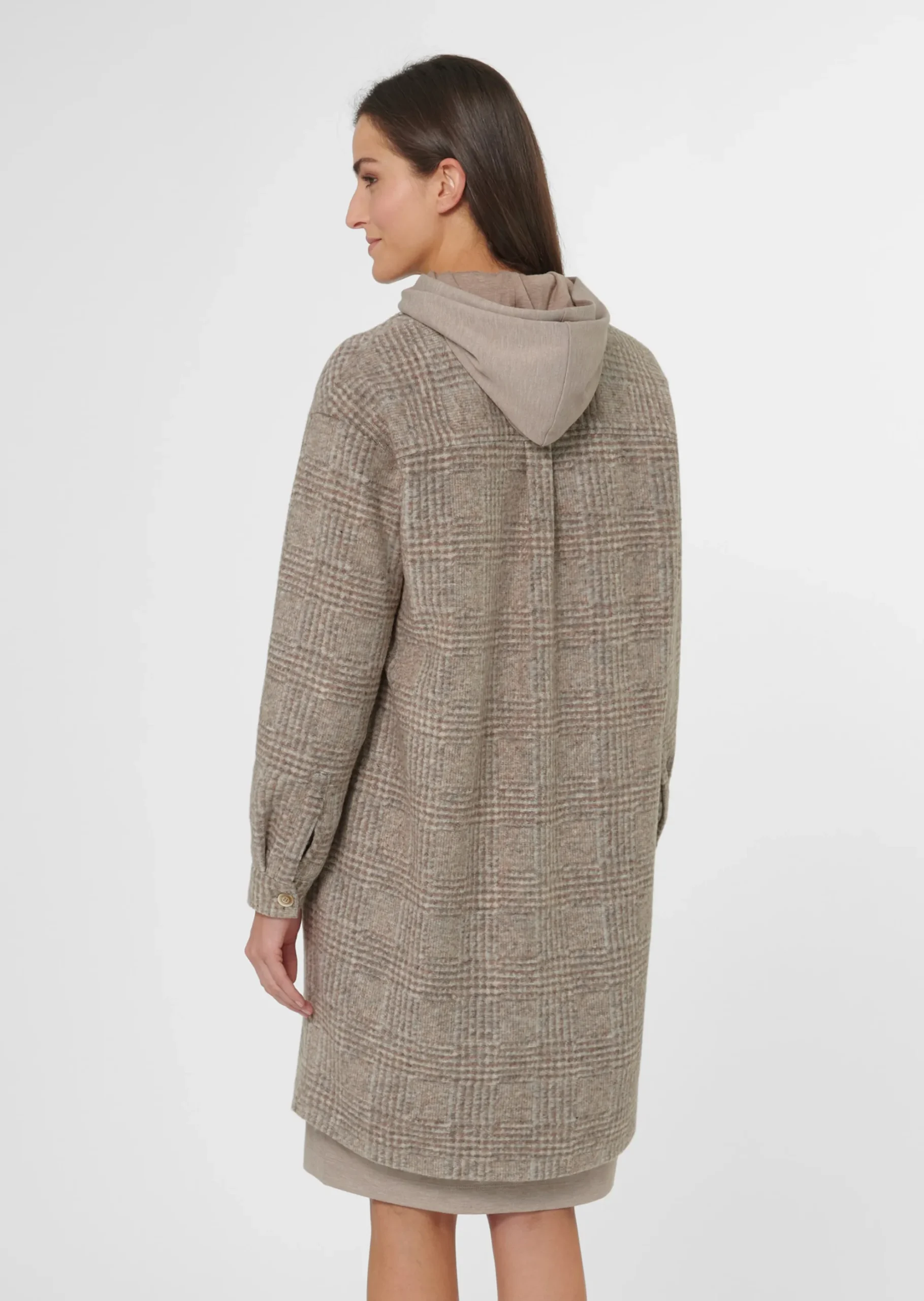 Lange Hemdjacke mit Glencheck-Karo