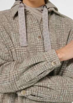 Lange Hemdjacke mit Glencheck-Karo