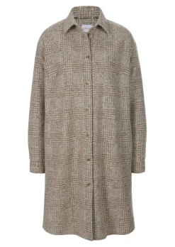 Lange Hemdjacke mit Glencheck-Karo