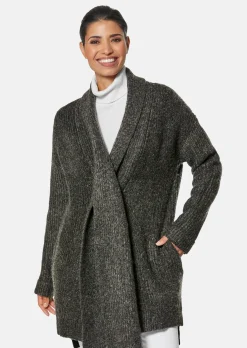 Lange Strickjacke mit Glanz