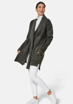 Lange Strickjacke mit Glanz