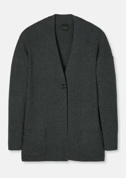 Langer Woll-Cardigan im Oversize-Stil