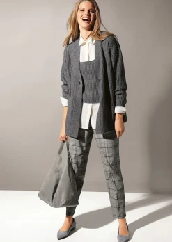 Langer Woll-Cardigan im Oversize-Stil