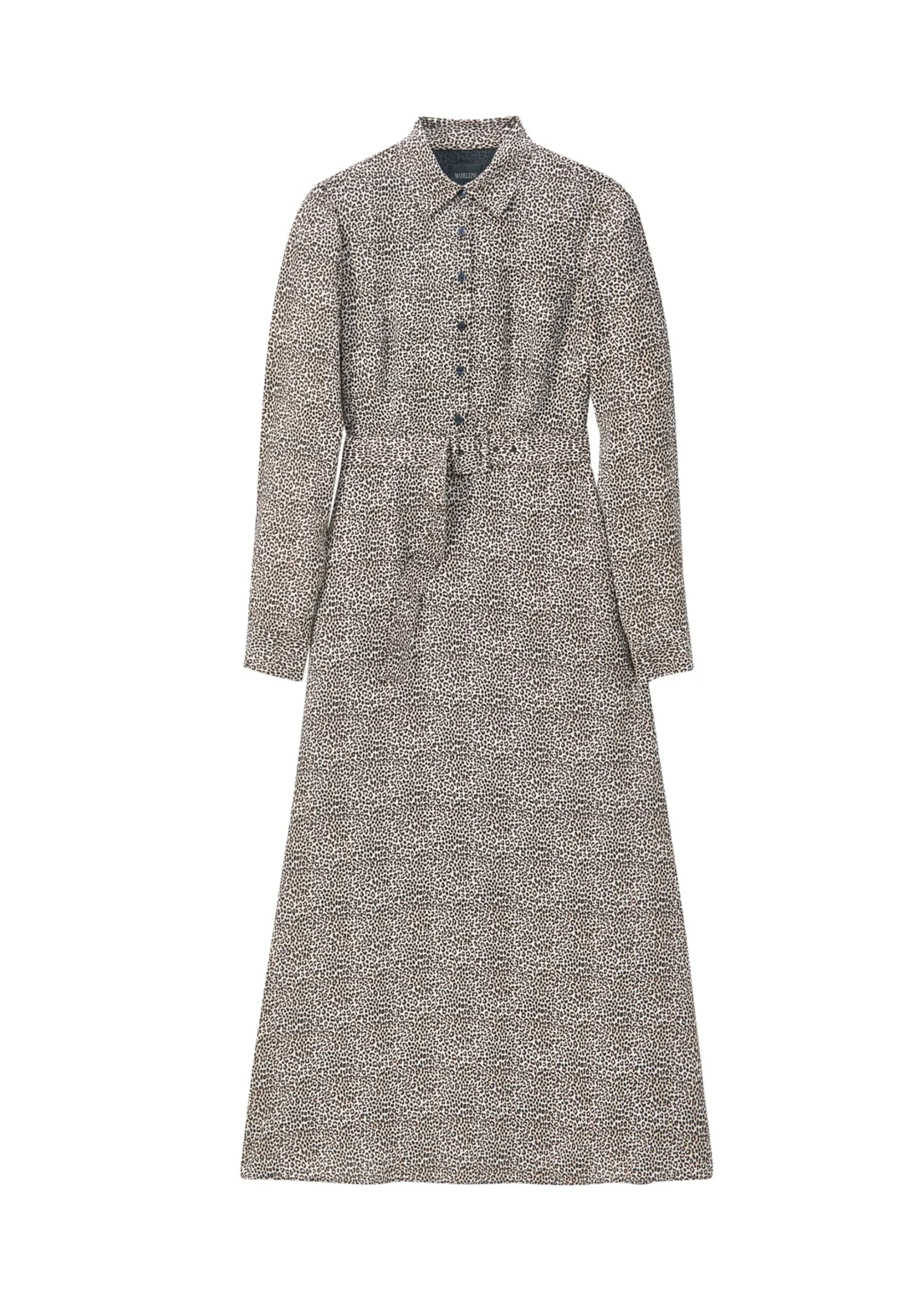 Langes Hemdblusenkleid mit Unikat-Print