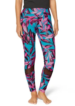 Leggings mit Leo-Print und Mesheinsätzen