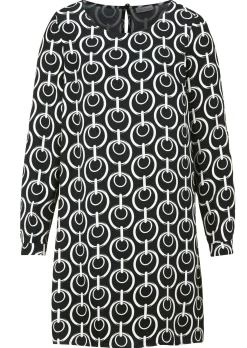 Longbluse in grafischem Dessin