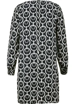 Longbluse in grafischem Dessin