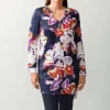 Longbluse mit floralem Print