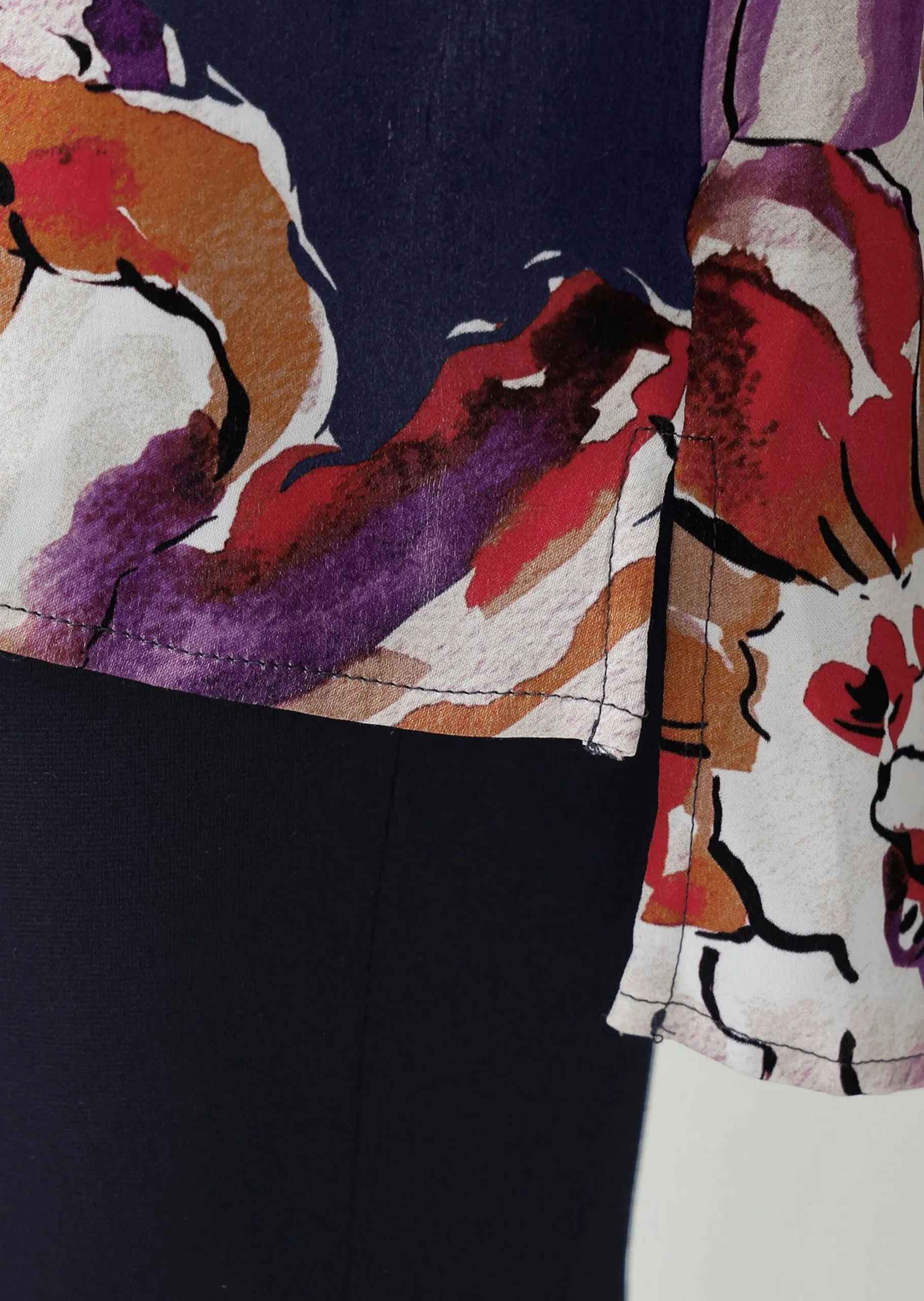 Longbluse mit floralem Print