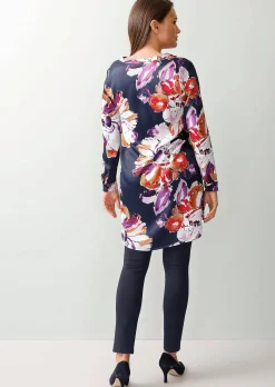 Longbluse mit floralem Print