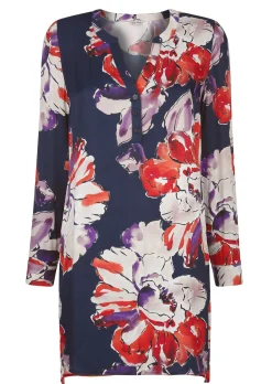 Longbluse mit floralem Print