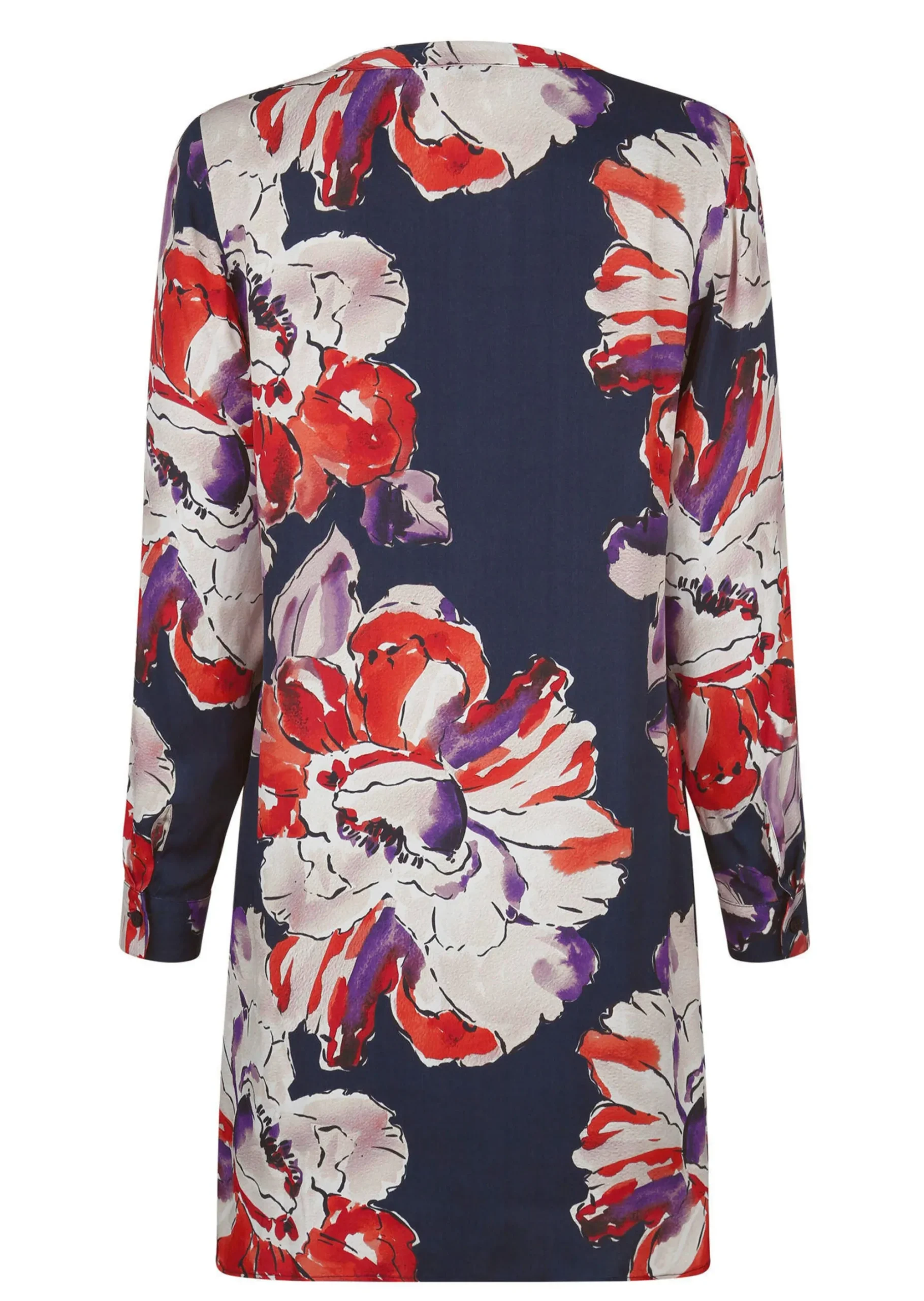 Longbluse mit floralem Print
