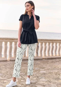 Longbluse mit Kettendetails am Arm