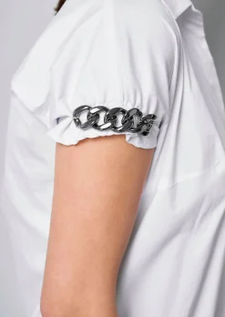 Longbluse mit Kettendetails am Arm