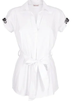 Longbluse mit Kettendetails am Arm