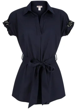 Longbluse mit Kettendetails am Arm