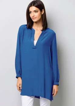 Longbluse mit V-Ausschnitt