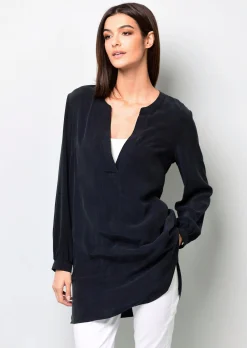 Longbluse mit V-Ausschnitt