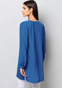 Longbluse mit V-Ausschnitt