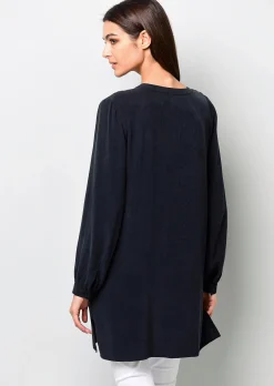 Longbluse mit V-Ausschnitt