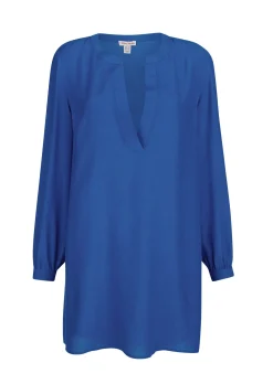 Longbluse mit V-Ausschnitt