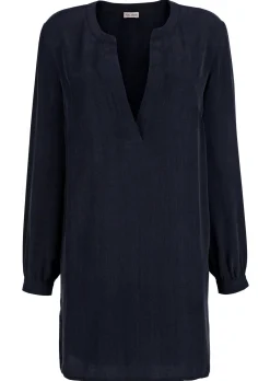 Longbluse mit V-Ausschnitt