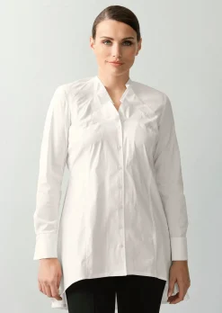 Longbluse mit Zierfalten