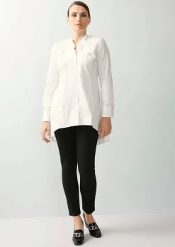 Longbluse mit Zierfalten