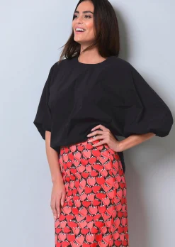 Oversizedbluse mit Fledermausärmel