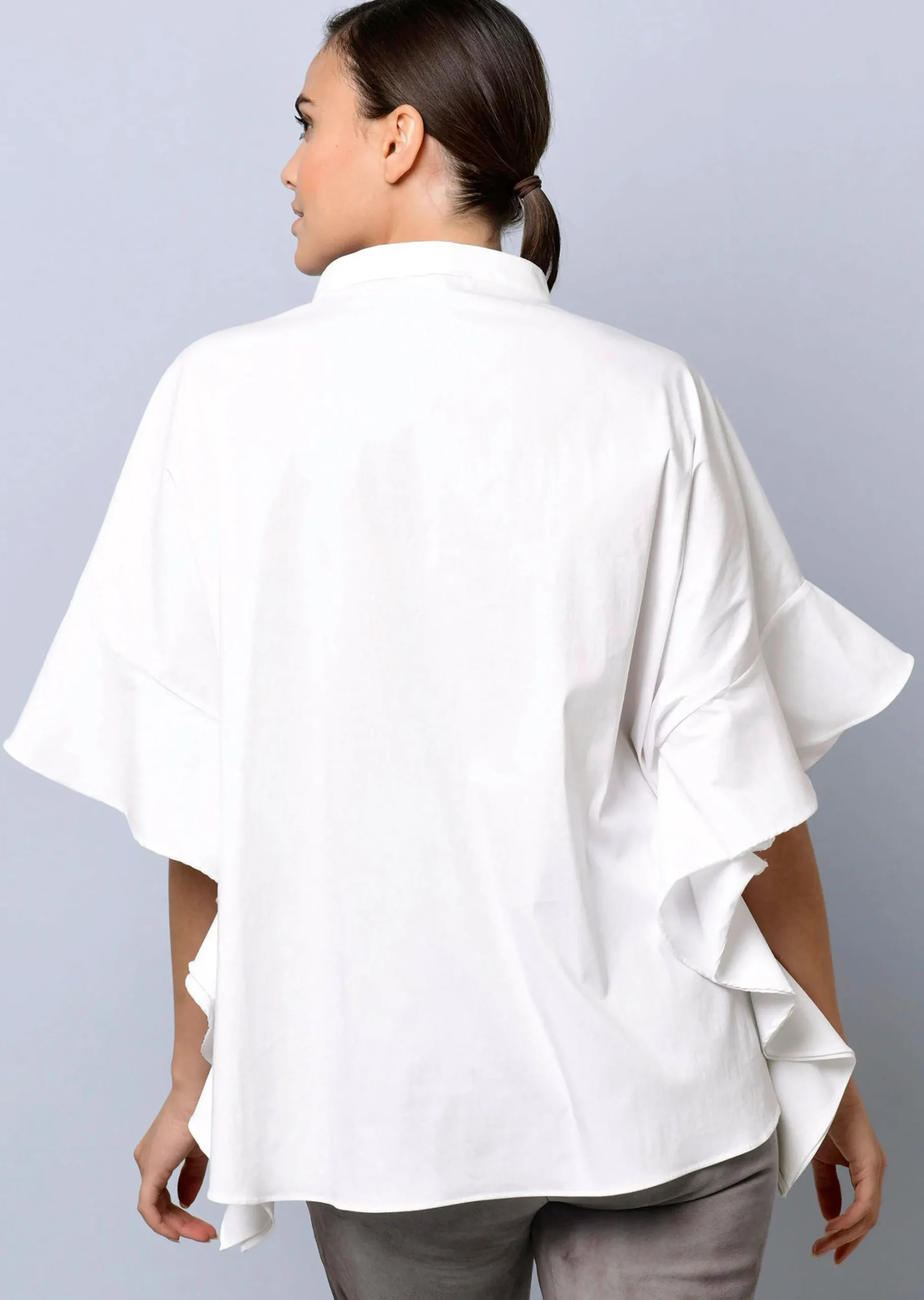Oversizedbluse mit großem Volantärmel