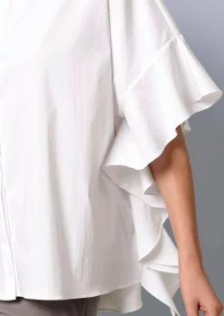 Oversizedbluse mit großem Volantärmel