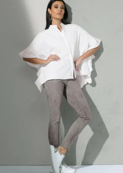 Oversizedbluse mit großem Volantärmel