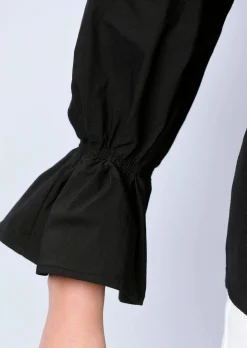 Oversizedbluse mit Volant am Ärmelabschluss