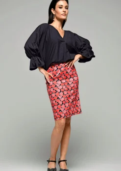 Oversizedbluse mit Volant am Ärmelabschluss