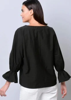 Oversizedbluse mit Volant am Ärmelabschluss