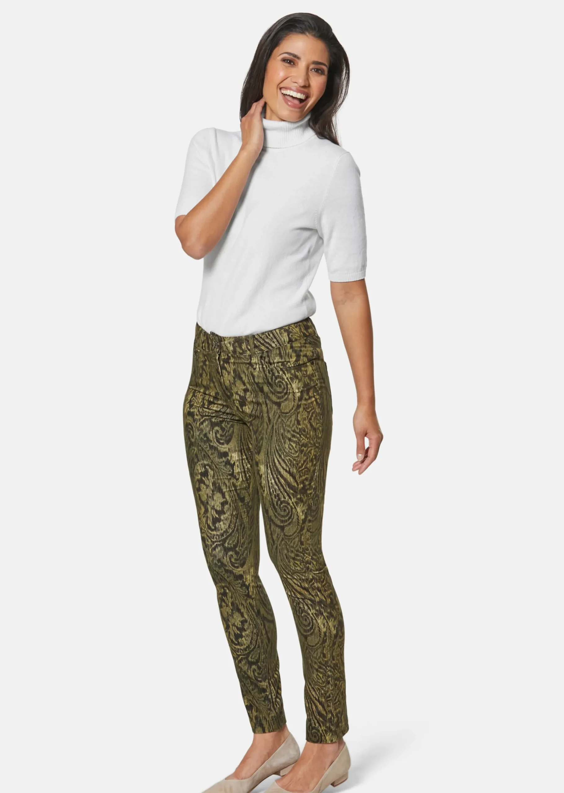 Paisley-Hose in samtiger Stretch-Qualität