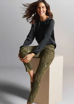 Paisley-Hose in samtiger Stretch-Qualität