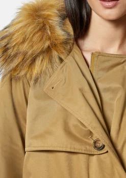 Parka mit Kapuze und abnehmbarem Fake-Fur