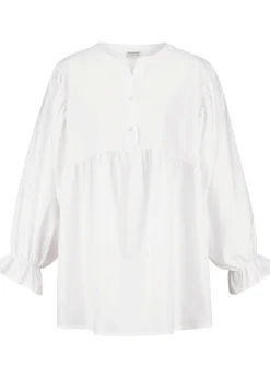 Popelinebluse mit Stehkragen