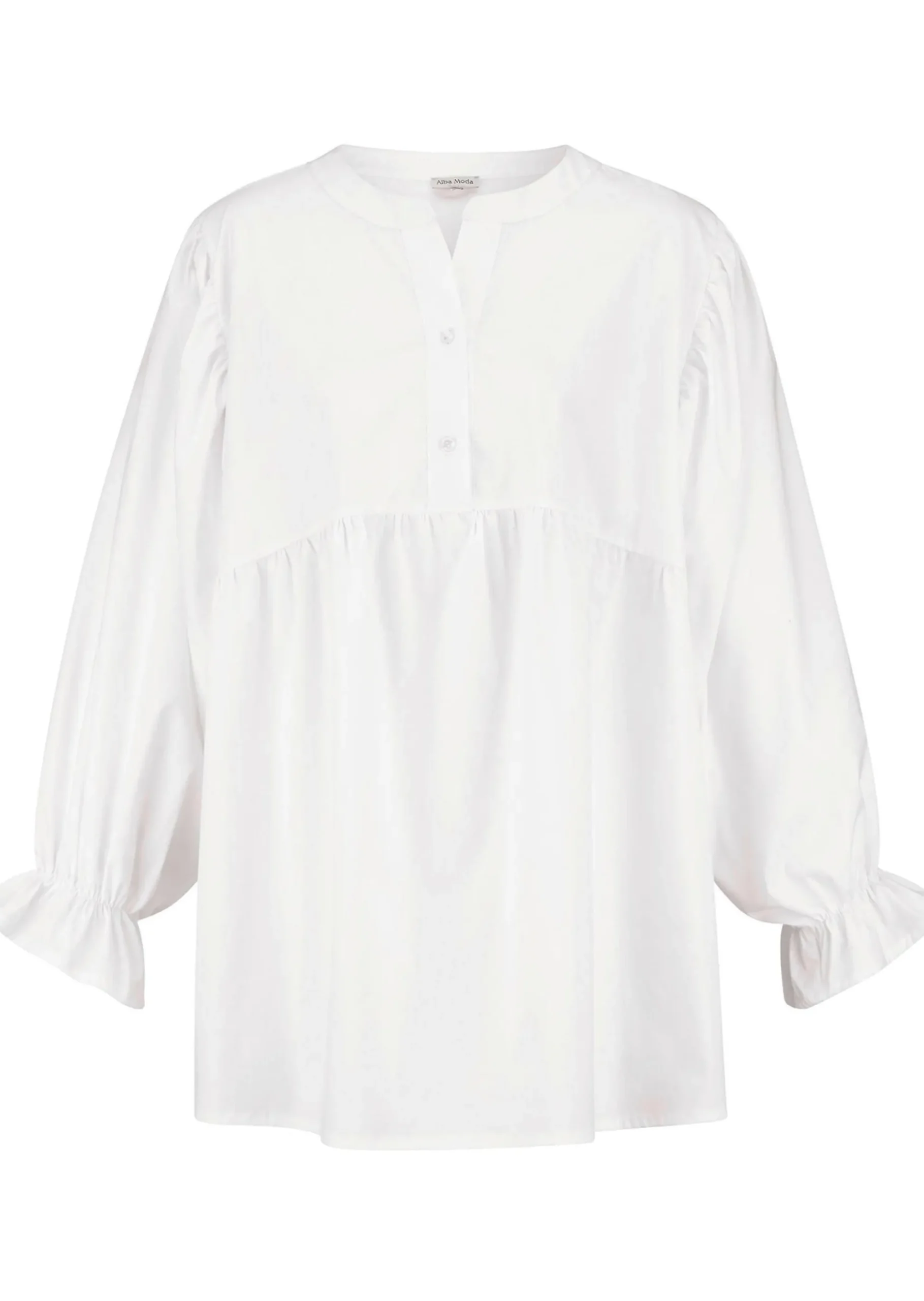 Popelinebluse mit Stehkragen
