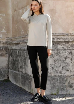 Pullover mit breitem V-Ausschnitt