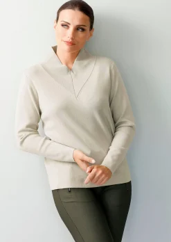Pullover mit breitem V-Ausschnitt